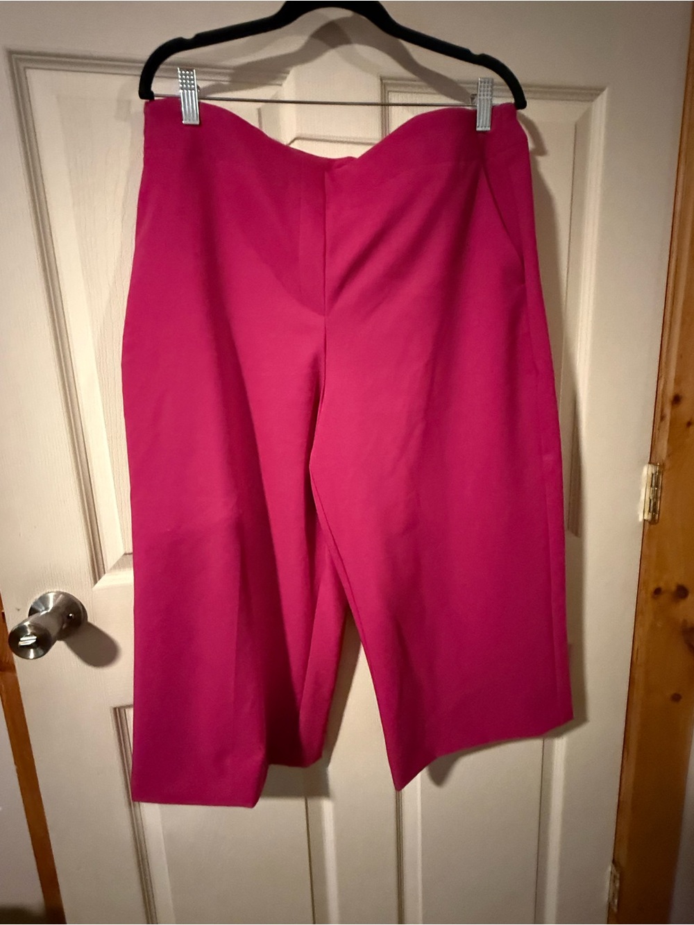 Rachel Zoe Fuchsia High-Rise Wide Leg Crop Pants, Size 14